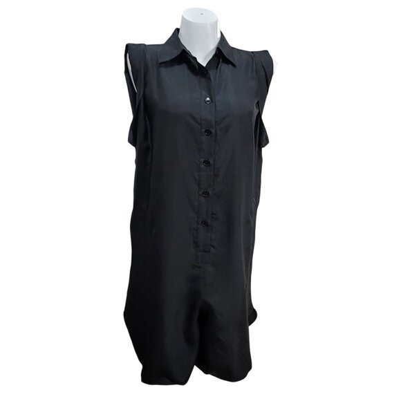 Max Mara Silk Romper Playsuit Jumpsuit Sleeveless 10 Black - Picture 1 of 9